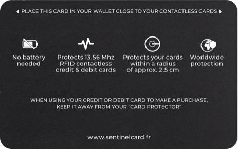 Protection personnalisée pour carte bancaire sans contact anti-RFID 